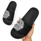 Black New Zealand Puhoro Maori Tattoo Slide Sandals