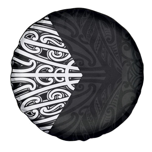 Black New Zealand Puhoro Maori Tattoo Spare Tire Cover