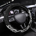 Black New Zealand Puhoro Maori Tattoo Steering Wheel Cover