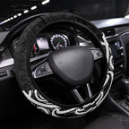 Black New Zealand Puhoro Maori Tattoo Steering Wheel Cover