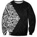Black New Zealand Puhoro Maori Tattoo Sweatshirt