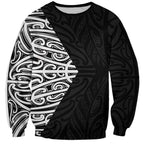 Black New Zealand Puhoro Maori Tattoo Sweatshirt