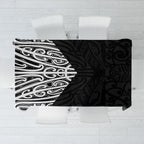Black New Zealand Puhoro Maori Tattoo Tablecloth