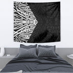 Black New Zealand Puhoro Maori Tattoo Tapestry