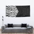 Black New Zealand Puhoro Maori Tattoo Tapestry