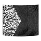 Black New Zealand Puhoro Maori Tattoo Tapestry