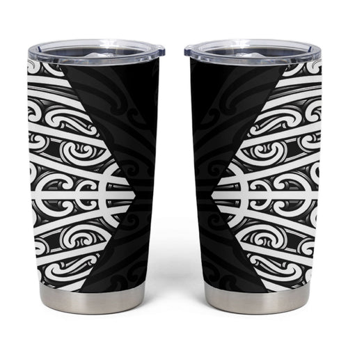 Black New Zealand Puhoro Maori Tattoo Tumbler Cup