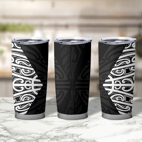 Black New Zealand Puhoro Maori Tattoo Tumbler Cup