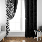 Black New Zealand Puhoro Maori Tattoo Window Curtain