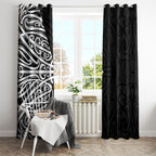 Black New Zealand Puhoro Maori Tattoo Window Curtain