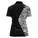 Black New Zealand Puhoro Maori Tattoo Women Polo Shirt