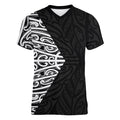 Black New Zealand Puhoro Maori Tattoo Women V-Neck T-Shirt