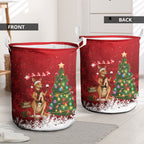 Australia Christmas In July Laundry Basket Kangaroo Santa With Aussie Wine