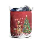 Australia Christmas In July Laundry Basket Kangaroo Santa With Aussie Wine