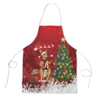 Australia Christmas In July Apron Kangaroo Santa With Aussie Wine