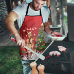 Australia Christmas In July Apron Kangaroo Santa With Aussie Wine