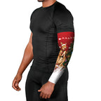 Australia Christmas In July Arm Sleeves Kangaroo Santa With Aussie Wine