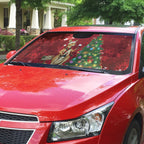 Australia Christmas In July Auto Sun Shade Kangaroo Santa With Aussie Wine