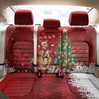 Australia Christmas In July Back Car Seat Cover Kangaroo Santa With Aussie Wine