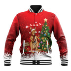 Australia Christmas In July Baseball Jacket Kangaroo Santa With Aussie Wine
