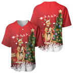 Australia Christmas In July Baseball Jersey Kangaroo Santa With Aussie Wine