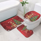 Australia Christmas In July Bathroom Set Kangaroo Santa With Aussie Wine