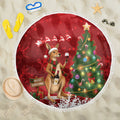 Australia Christmas In July Beach Blanket Kangaroo Santa With Aussie Wine