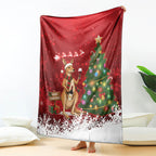 Australia Christmas In July Blanket Kangaroo Santa With Aussie Wine