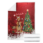 Australia Christmas In July Blanket Kangaroo Santa With Aussie Wine