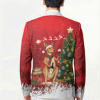 Australia Christmas In July Blazer Kangaroo Santa With Aussie Wine