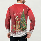 Australia Christmas In July Button Sweatshirt Kangaroo Santa With Aussie Wine