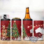 Australia Christmas In July 4 in 1 Can Cooler Tumbler Kangaroo Santa With Aussie Wine