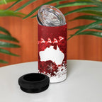 Australia Christmas In July 4 in 1 Can Cooler Tumbler Kangaroo Santa With Aussie Wine