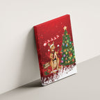 Australia Christmas In July Canvas Wall Art Kangaroo Santa With Aussie Wine