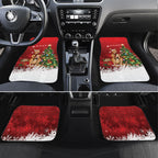Australia Christmas In July Car Mats Kangaroo Santa With Aussie Wine