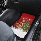 Australia Christmas In July Car Mats Kangaroo Santa With Aussie Wine