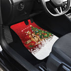 Australia Christmas In July Car Mats Kangaroo Santa With Aussie Wine