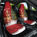 Australia Christmas In July Car Seat Cover Kangaroo Santa With Aussie Wine
