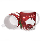 Australia Christmas In July Ceramic Mug Kangaroo Santa With Aussie Wine
