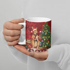 Australia Christmas In July Ceramic Mug Kangaroo Santa With Aussie Wine