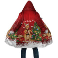 Australia Christmas In July Cloak Kangaroo Santa With Aussie Wine