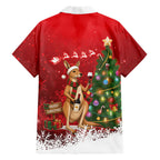 Australia Christmas In July Family Matching Mermaid Dress and Hawaiian Shirt Kangaroo Santa With Aussie Wine