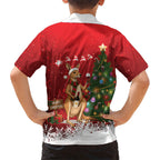 Australia Christmas In July Family Matching Puletasi and Hawaiian Shirt Kangaroo Santa With Aussie Wine
