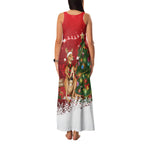 Australia Christmas In July Family Matching Tank Maxi Dress and Hawaiian Shirt Kangaroo Santa With Aussie Wine