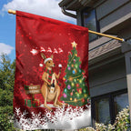 Australia Christmas In July Garden Flag Kangaroo Santa With Aussie Wine