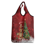 Australia Christmas In July Grocery Bag Kangaroo Santa With Aussie Wine