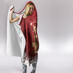 Australia Christmas In July Hooded Blanket Kangaroo Santa With Aussie Wine
