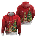 Australia Christmas In July Hoodie Kangaroo Santa With Aussie Wine