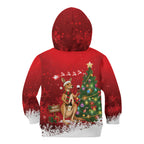 Australia Christmas In July Kid Hoodie Kangaroo Santa With Aussie Wine