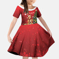 Australia Christmas In July Kid Short Sleeve Dress Kangaroo Santa With Aussie Wine